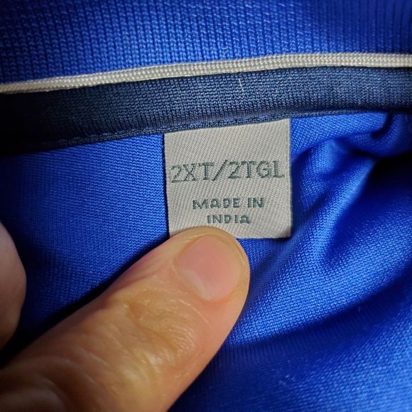 Cutter & Buck CB DryTec Blue Polo Shirt Moisture Wicking Short Sleeves Sz 2XT - Picture 6 of 10